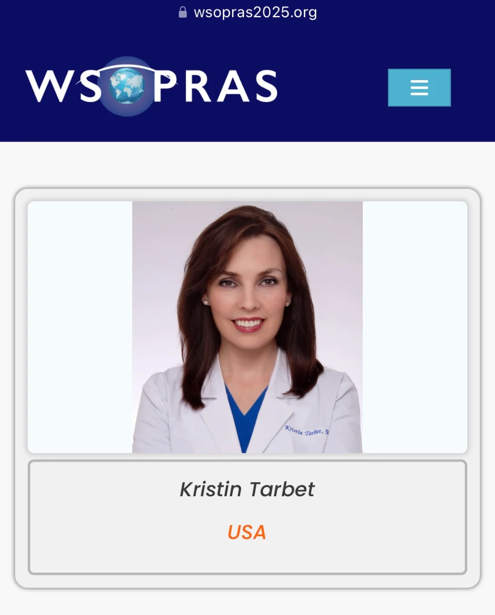 wsopras dr tarbet feature on their website